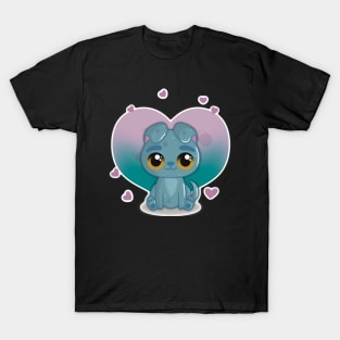 Cute Little Valentine Puppy with Hearts T-Shirt